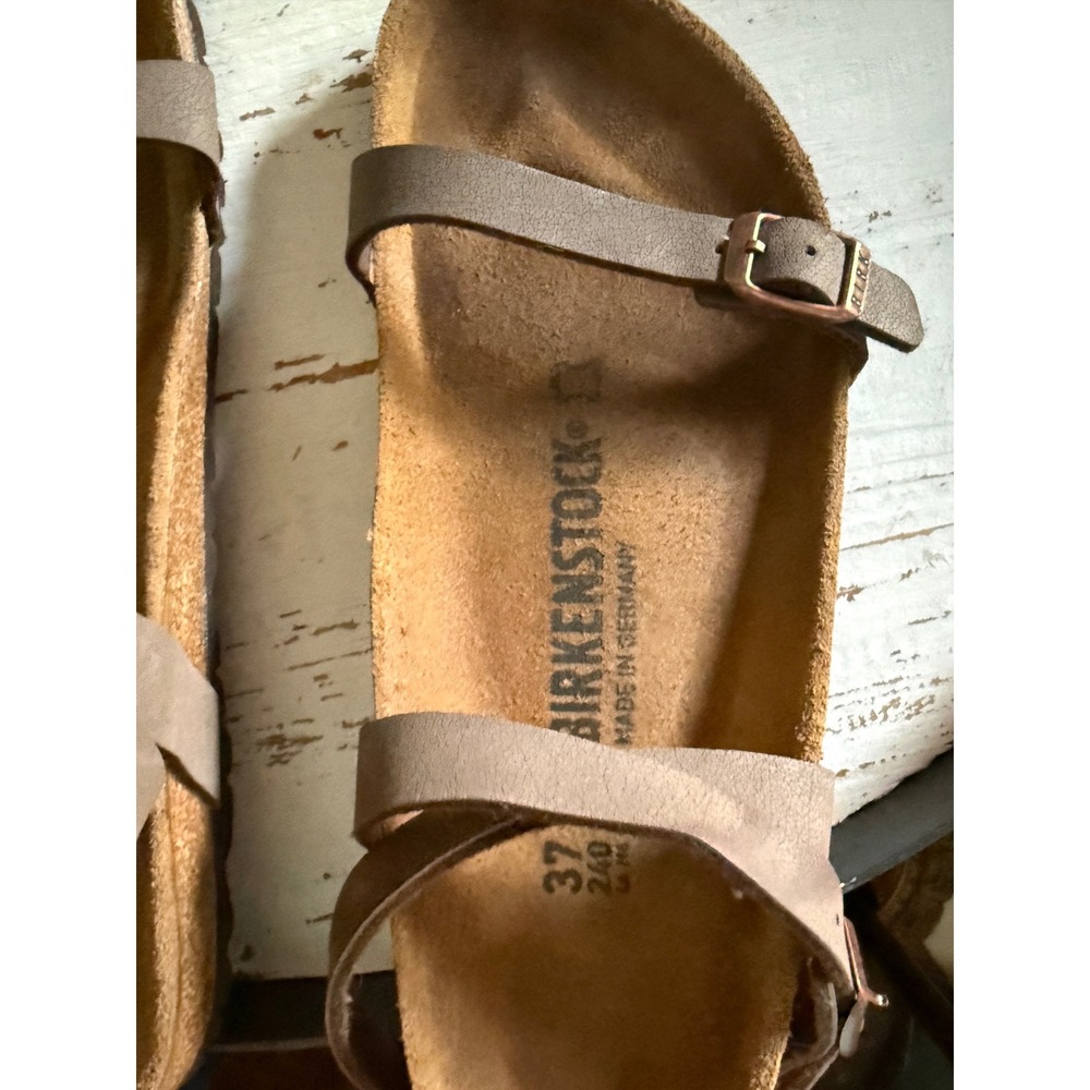 Birkenstock Yara Sandals Mocha Brown Birko-Flor Strappy Ankle Wrap Womens 37 - Picture 5 of 8